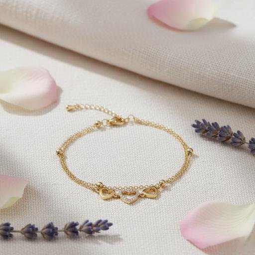 Heart Link Bracelet - Gold